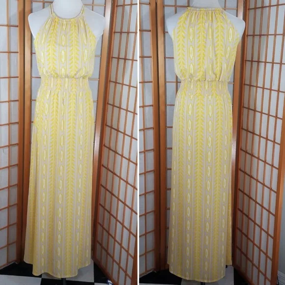 cream halter neck maxi dress Aria Cream Halter Maxi Dress - XL Size - Women's Dresses